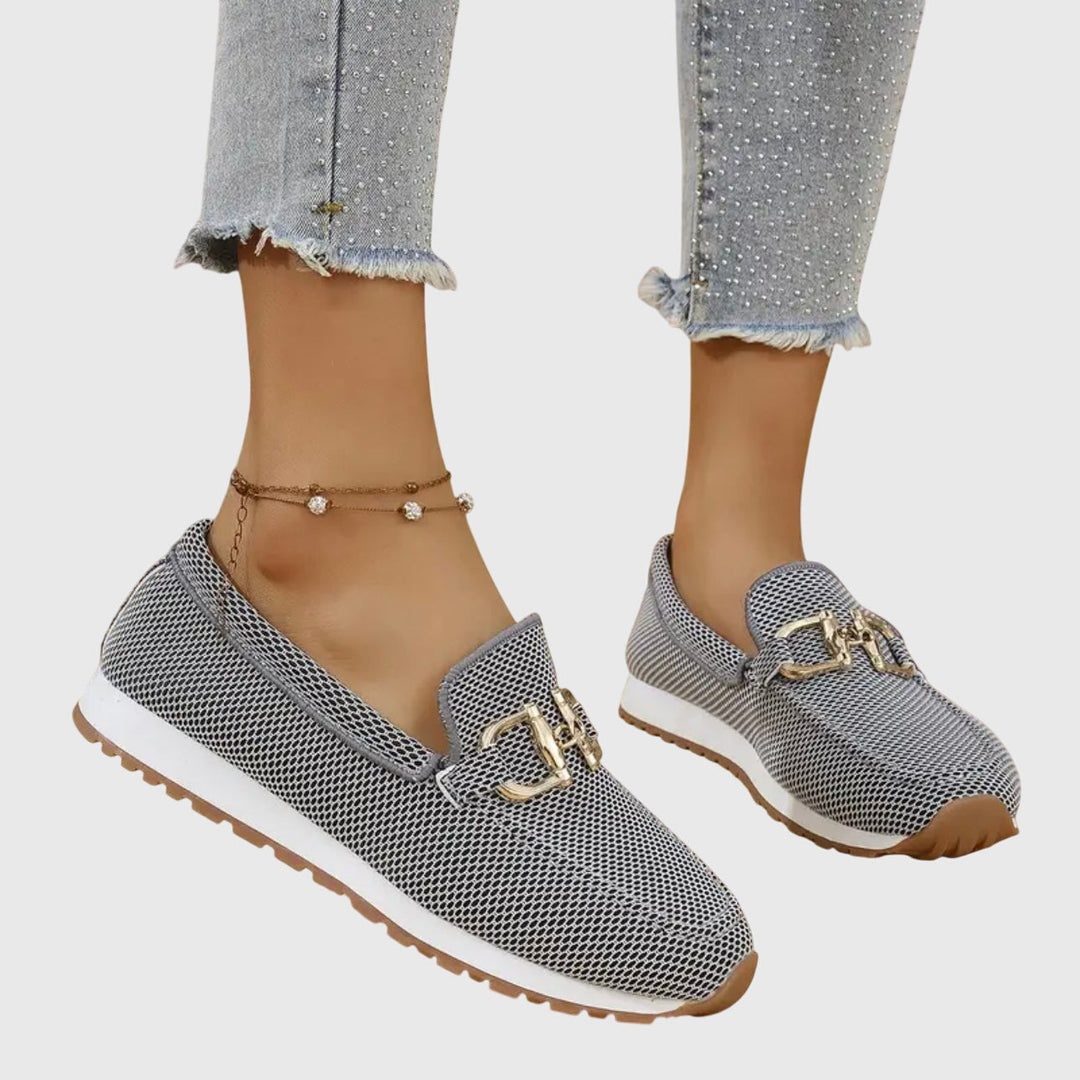 Fabianna Damen-Loafer mit Schnalle und Strukturfinish 4