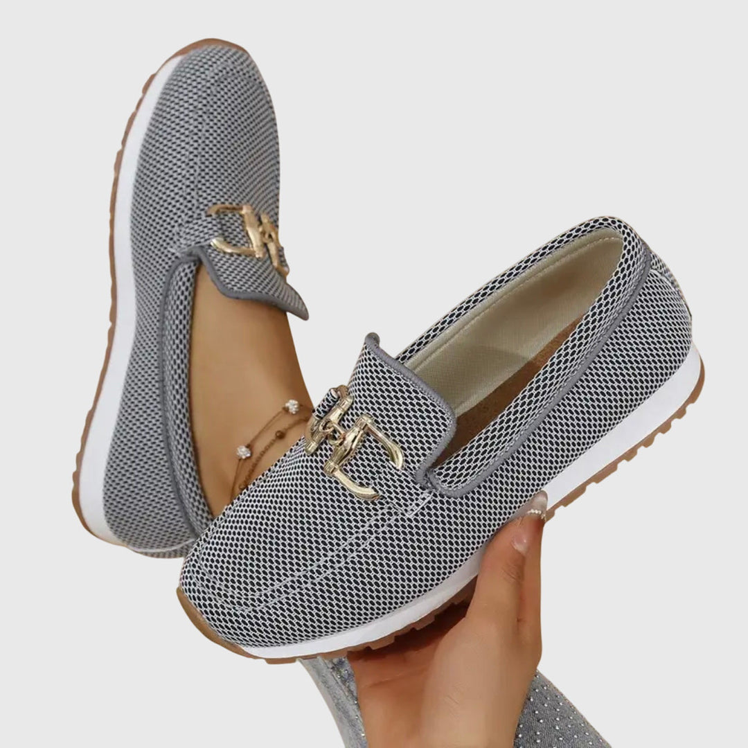 Fabianna Damen-Loafer mit Schnalle und Strukturfinish 5