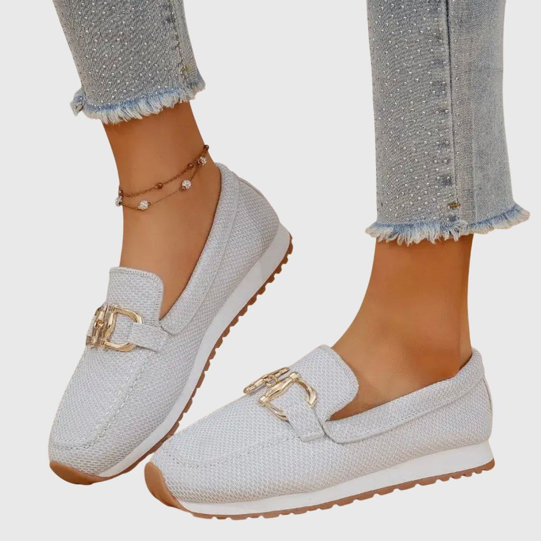 Fabianna Damen-Loafer mit Schnalle und Strukturfinish 6