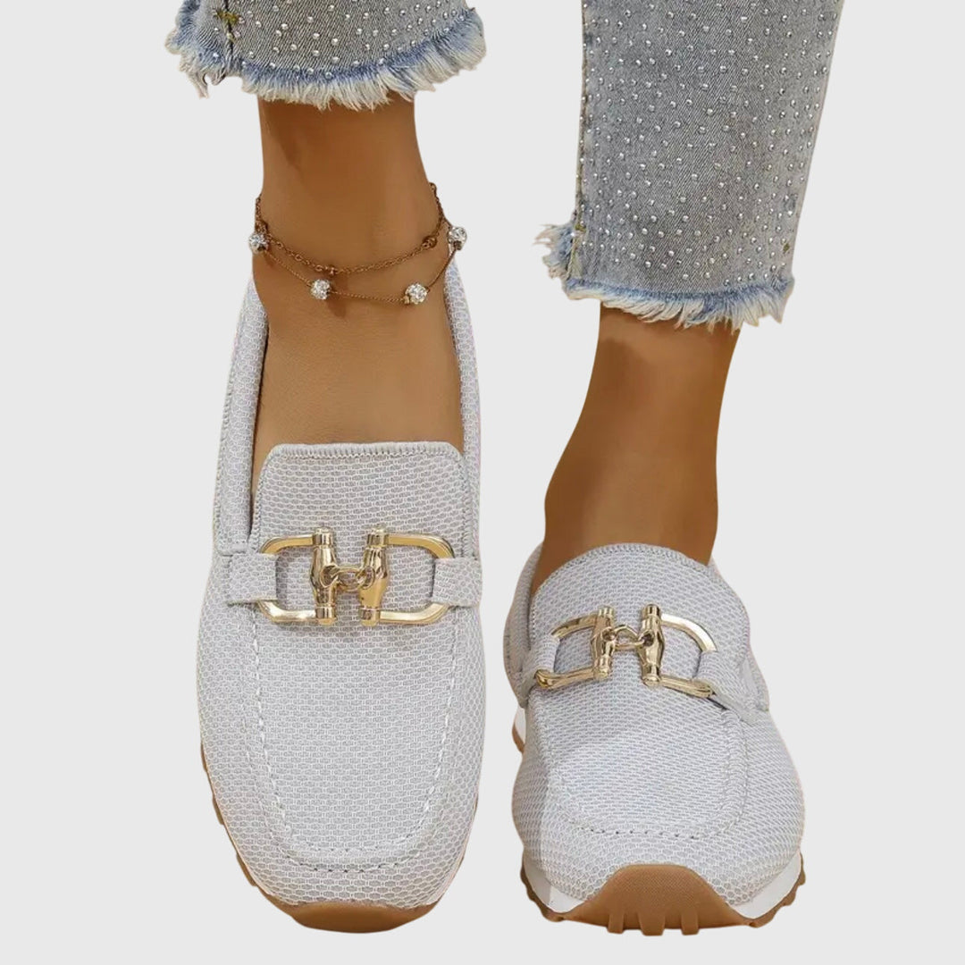 Fabianna Damen-Loafer mit Schnalle und Strukturfinish 7