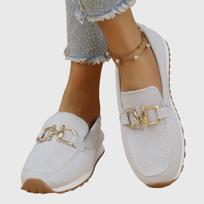 Fabianna Damen-Loafer mit Schnalle und Strukturfinish 8