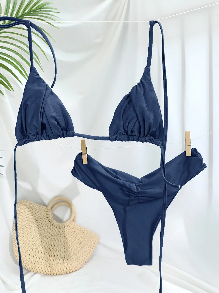 Falten Bikini Set | Damen Badeanzug für Strand und Pool 0