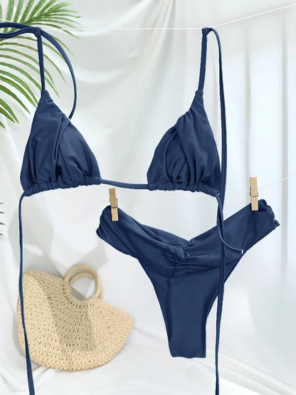 Falten Bikini Set | Damen Badeanzug für Strand und Pool 0