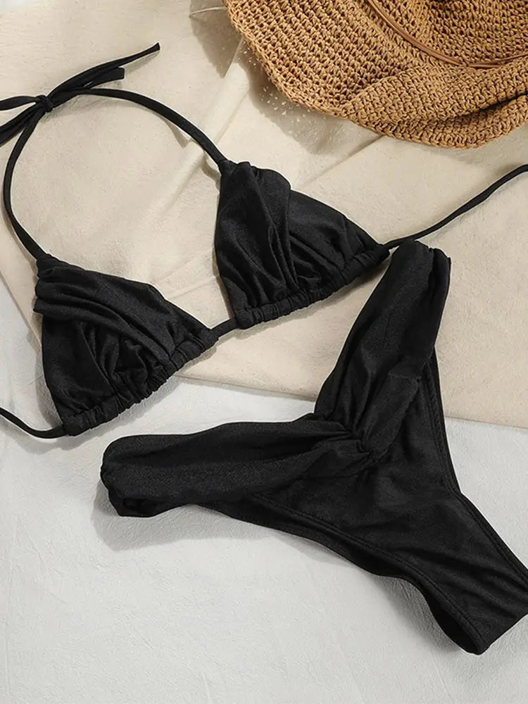Falten Bikini Set | Damen Badeanzug für Strand und Pool 14