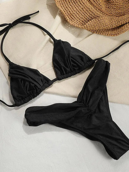 Falten Bikini Set | Damen Badeanzug für Strand und Pool 14