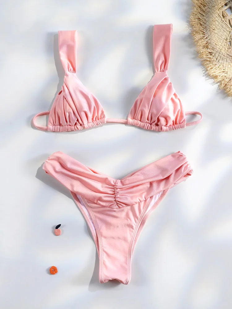 Falten Bikini Set | Damen Badeanzug für Strand und Pool 15