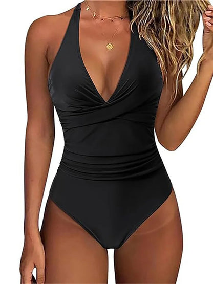 Faltiger Neckholder-Badeanzug | Damen Monokini 1