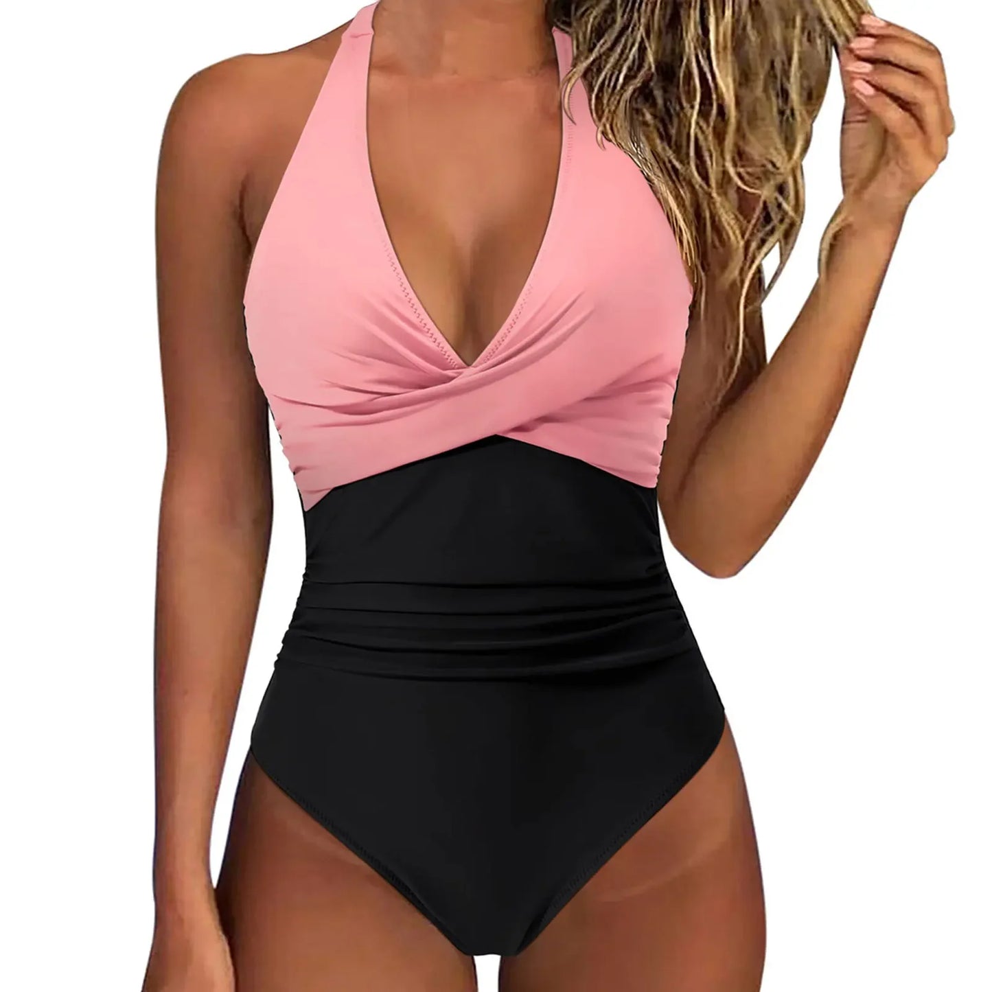 Faltiger Neckholder-Badeanzug | Damen Monokini 19