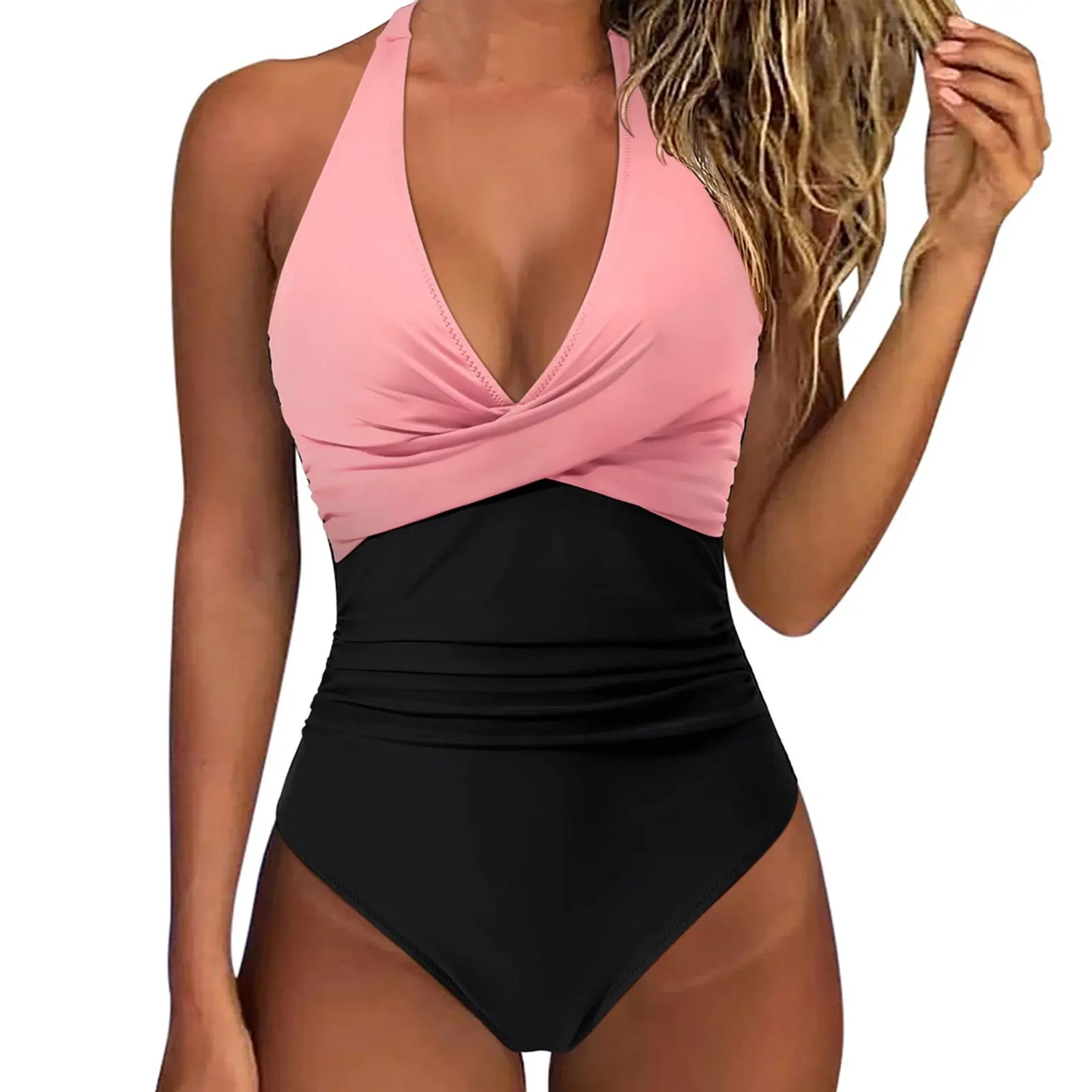Faltiger Neckholder-Badeanzug | Damen Monokini 19
