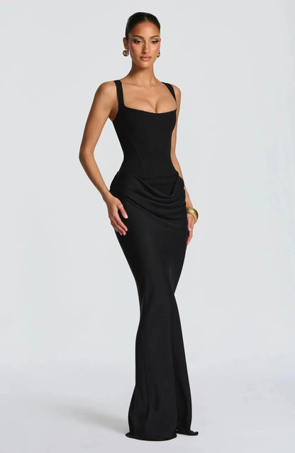 Figurbetontes Damenkleid mit rückenfreiem Schnitt | Langes Abendkleid 9