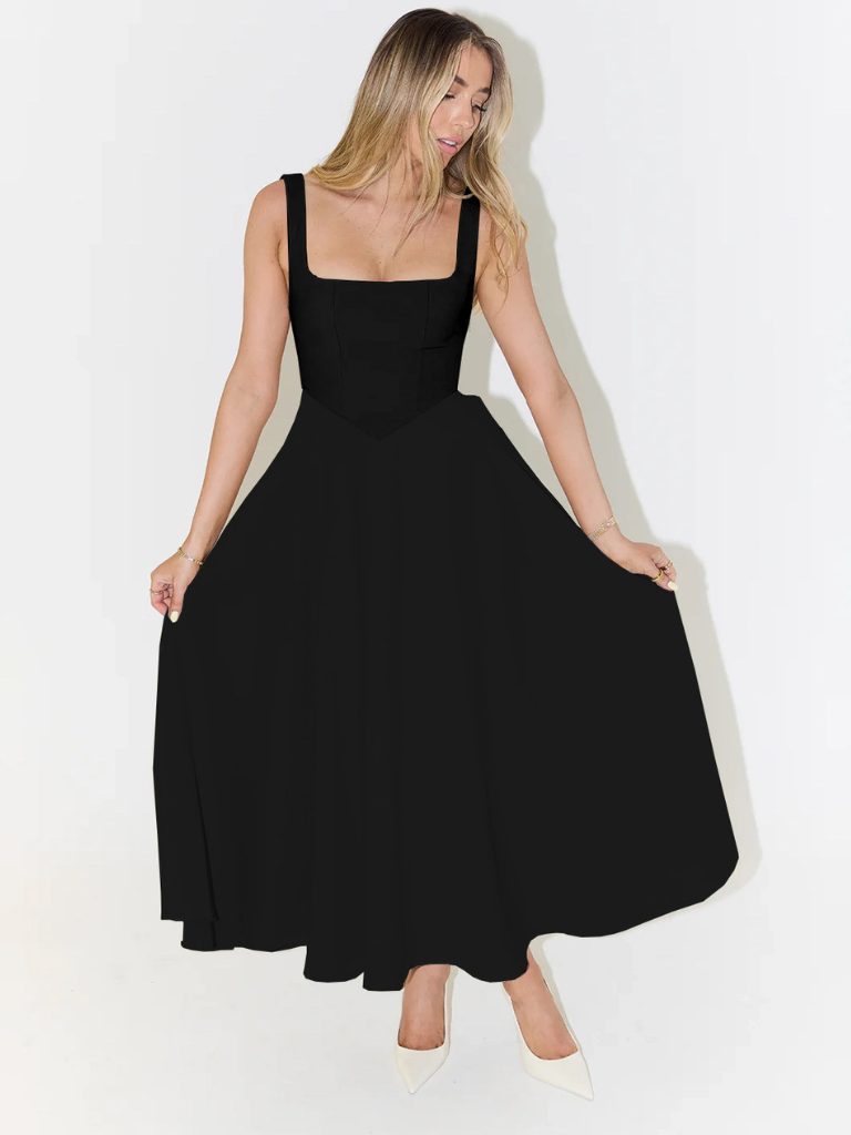 Figurbetontes Midikleid mit Quadrat-Ausschnitt | Damenmode 3