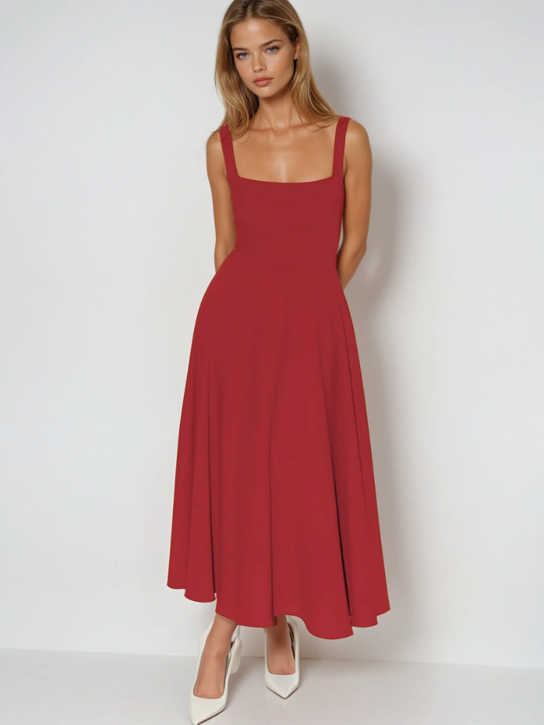 Figurbetontes Midikleid mit Quadrat-Ausschnitt | Damenmode 6