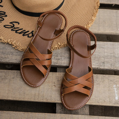 Flache Sandalen Damen | Römische Sommerschuhe für Alltag 1