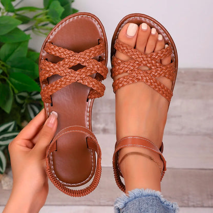 Flache Sandalen Damen | Römische Sommerschuhe für Alltag 6