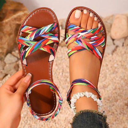 Flache Sandalen Damen | Römische Sommerschuhe für Alltag 7