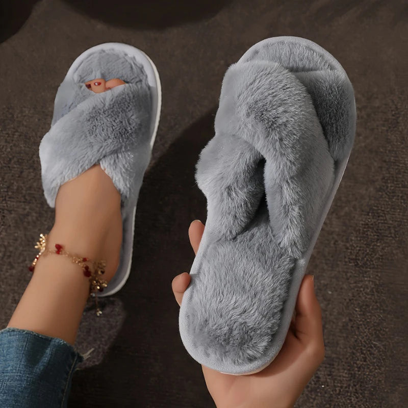 Flauschige Hausschuhe für Damen | Offene Zehen Slides 3