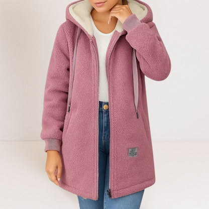 Fleecejacke Damen Warm Atmungsaktiv Kapuze 1