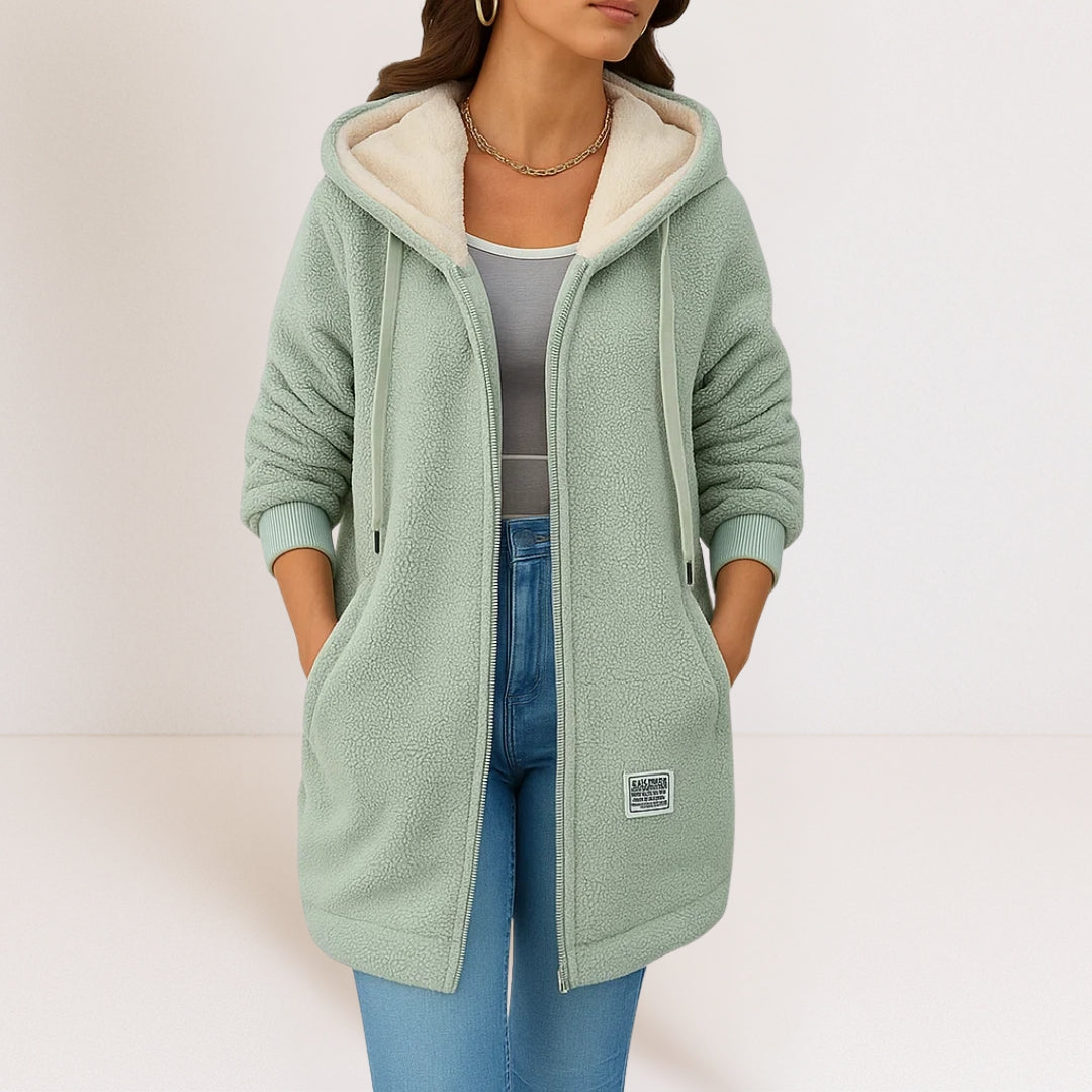 Fleecejacke Damen Warm Atmungsaktiv Kapuze 3