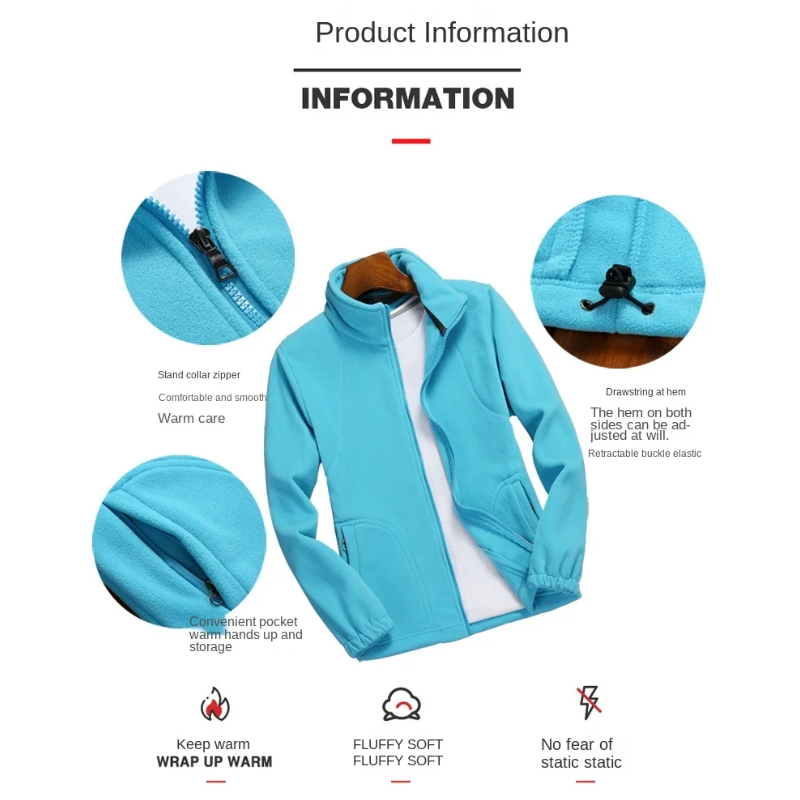 Fleecejacke Damen | Stehkragen mit Reißverschluss, Warm und Bequem 7