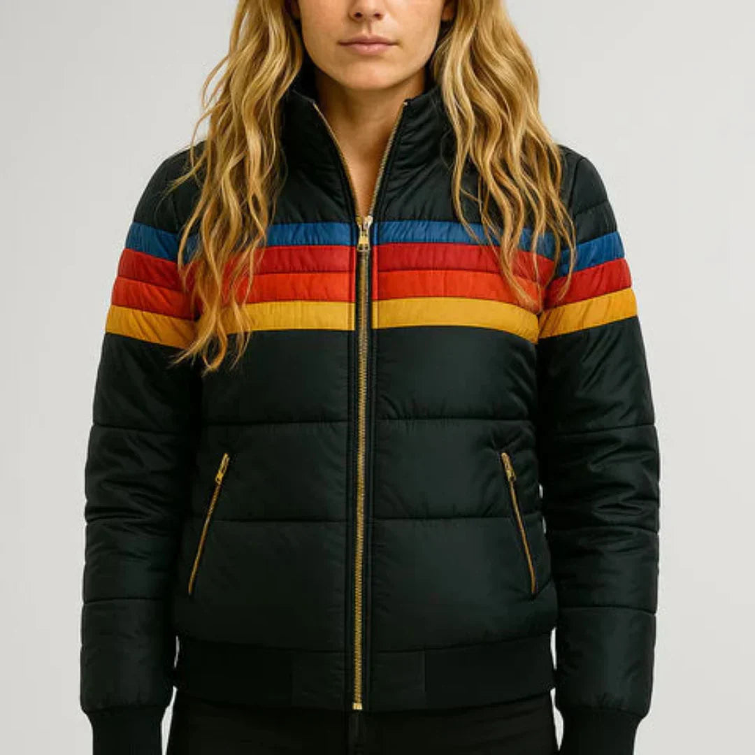Freja Steppjacke mit Streifendetail für Damen 0