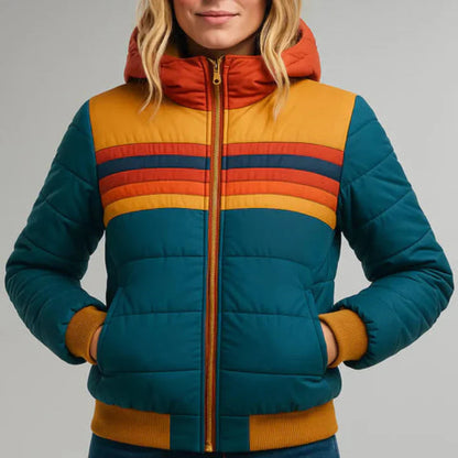Freja Steppjacke mit Streifendetail für Damen 1