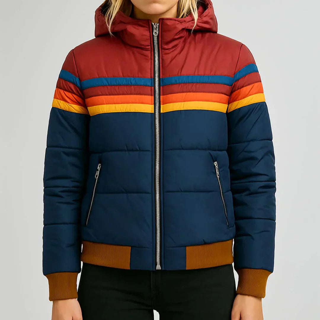 Freja Steppjacke mit Streifendetail für Damen 2