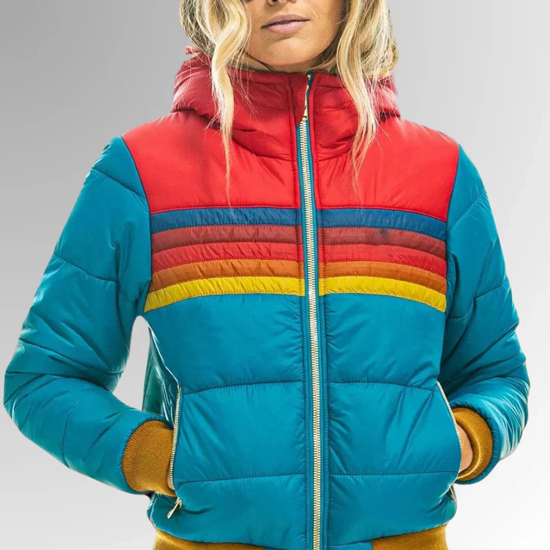 Freja Steppjacke mit Streifendetail für Damen 4