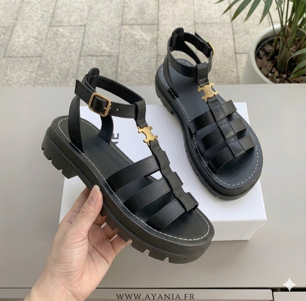 Geflochtene Damen Sandalen | Slip-on mit dicker Sohle Sommer 3
