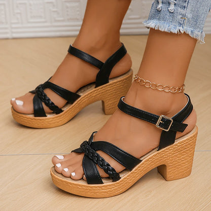 Geflochtene Plateau Sandalen | Damen Sommerschuhe 2
