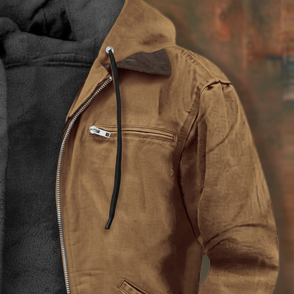 Gefütterte Herren Lederjacke Kendrick | Übergangsjacke mit Kapuze 3