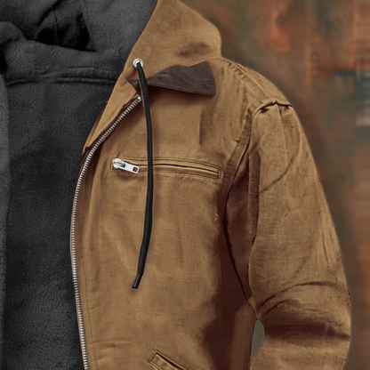 Gefütterte Herren Lederjacke Kendrick | Übergangsjacke mit Kapuze 3