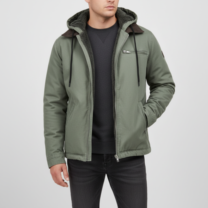 Gefütterte Herren Lederjacke Kendrick | Übergangsjacke mit Kapuze 4