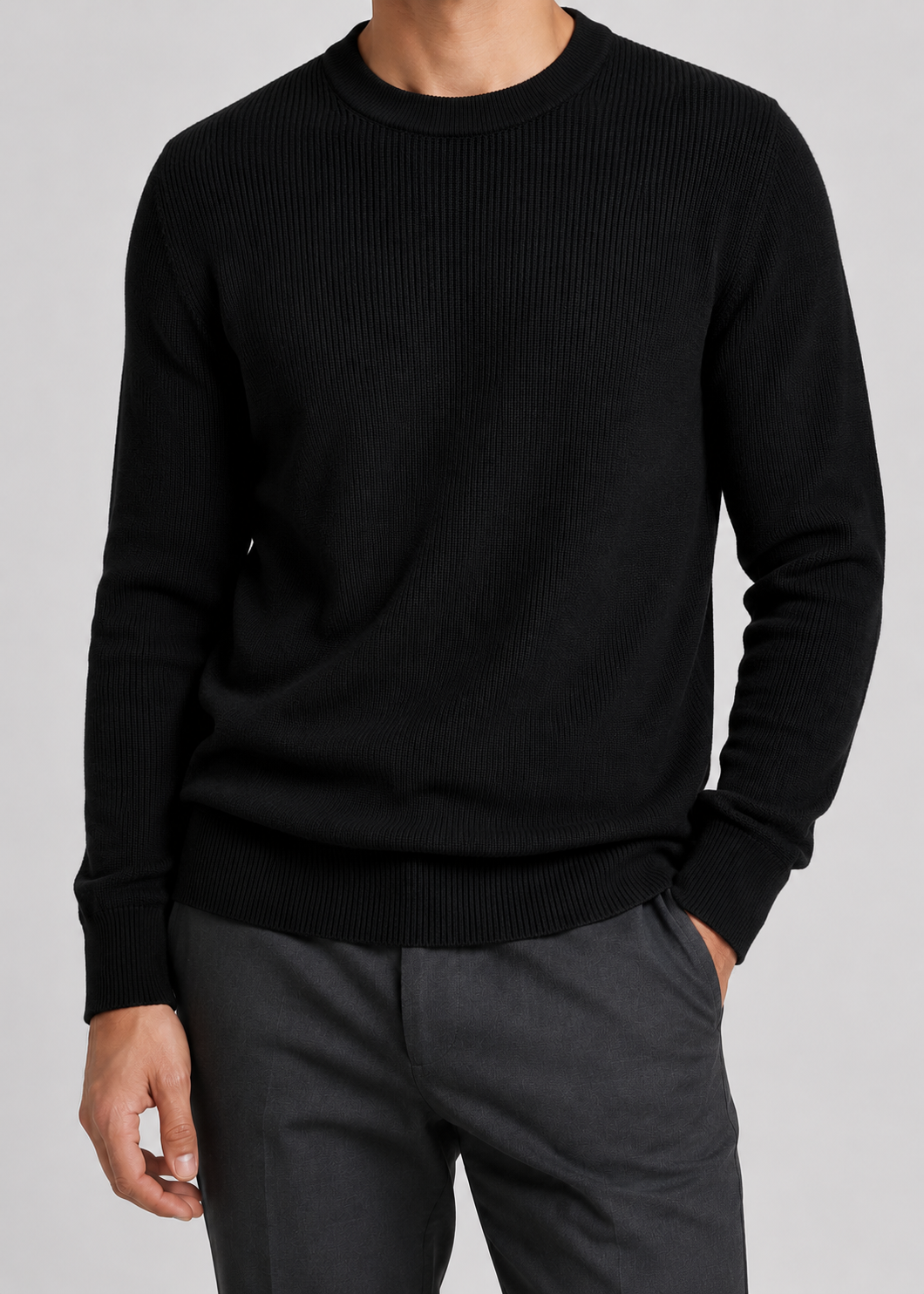 Gerippter Strickpullover Herren | Weicher Alltagspullover 3