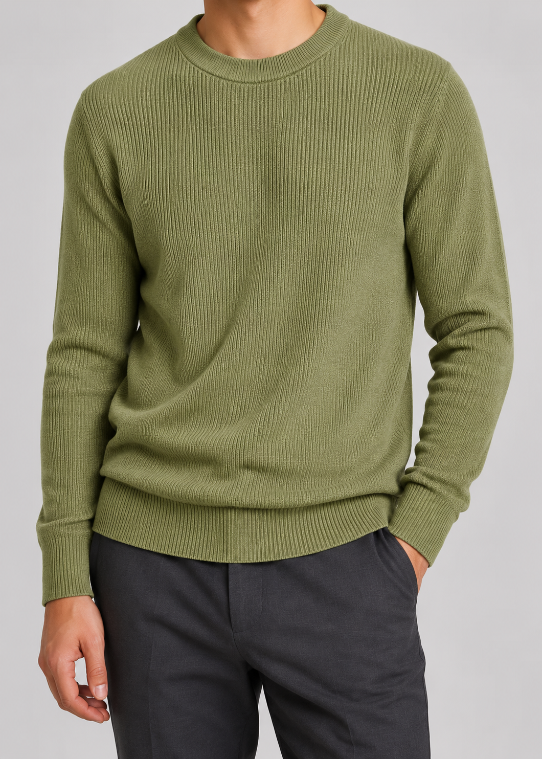 Gerippter Strickpullover Herren | Weicher Alltagspullover 4