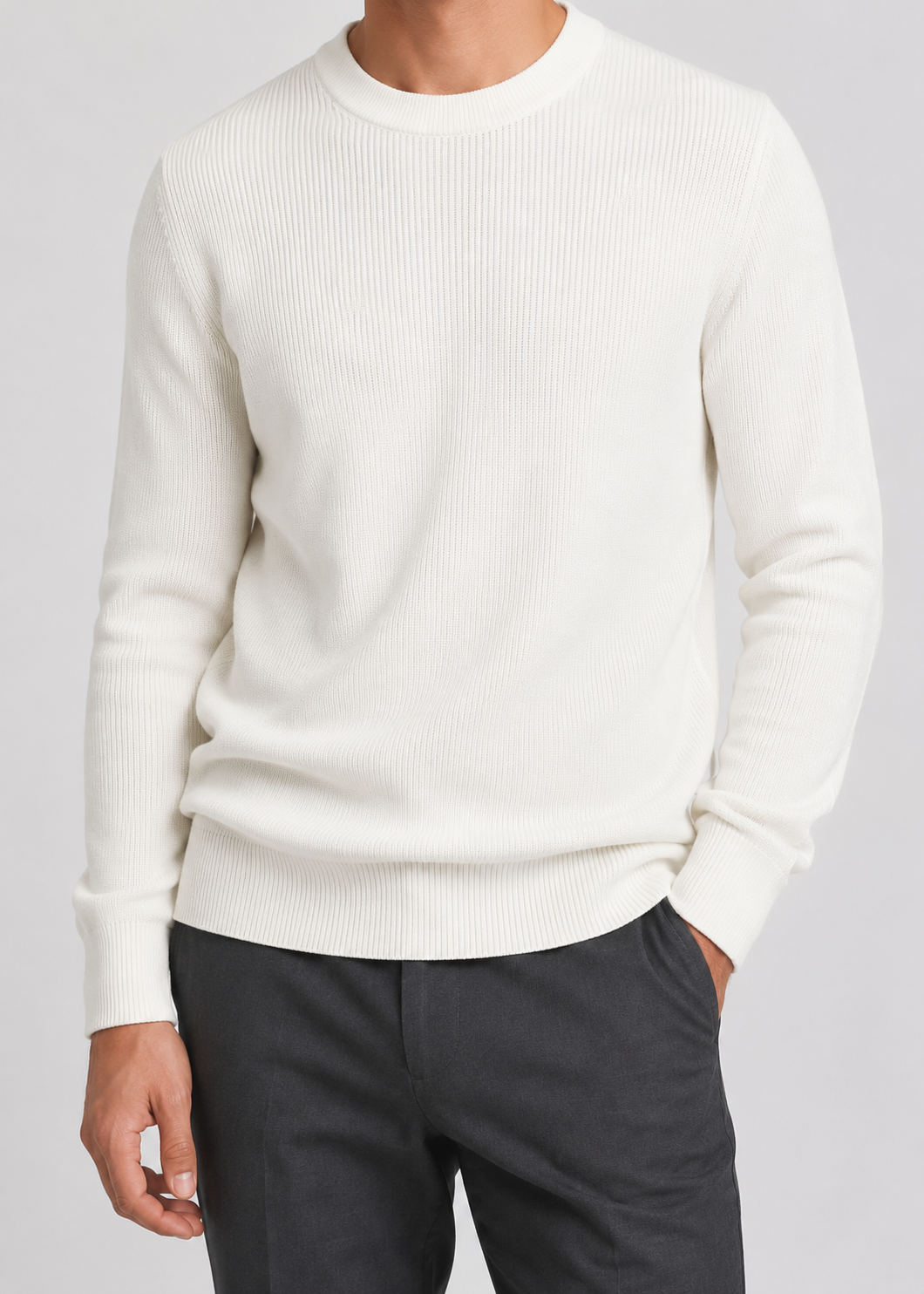 Gerippter Strickpullover Herren | Weicher Alltagspullover 7