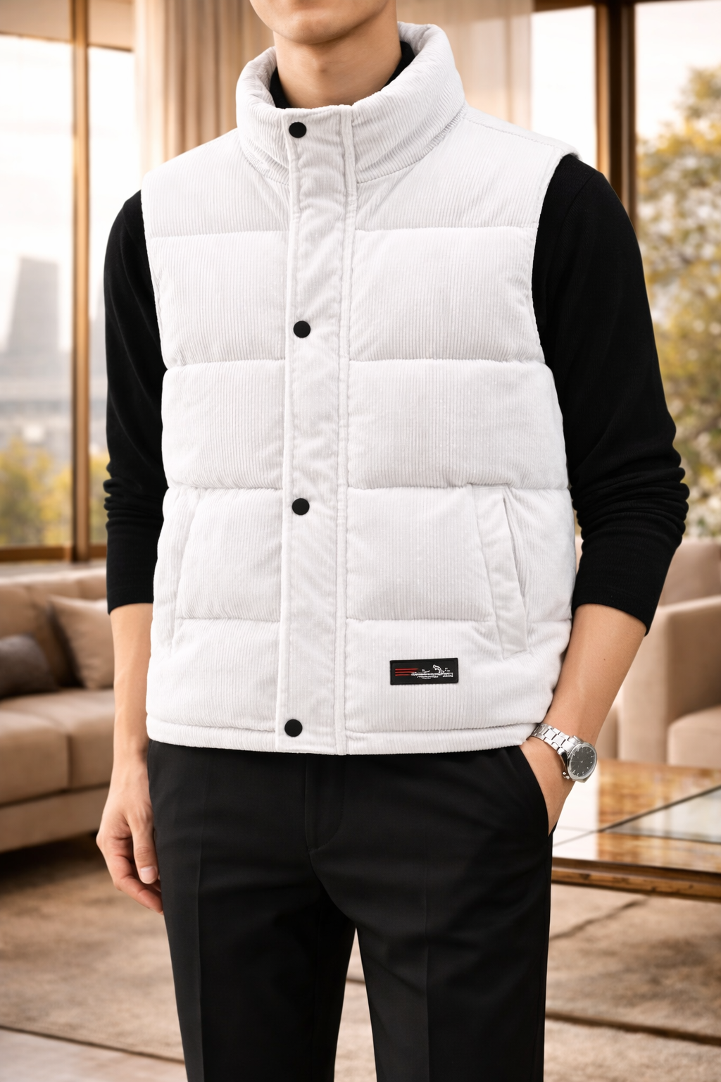 Gesteppte Herrenweste | Ärmelloser Puffer-Bodywarmer Outdoor 4