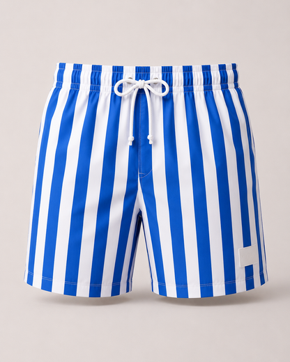 Gestreifte Badeshorts für Herren | Leichte Strandshorts 1