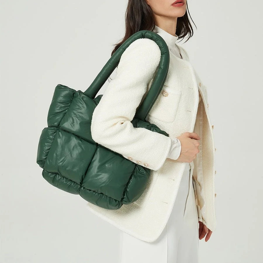 Große Gepolsterte Handtasche | Damen Schultertasche Modern 1