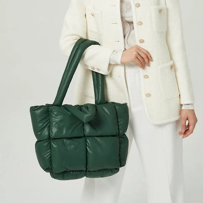Große Gepolsterte Handtasche | Damen Schultertasche Modern 2