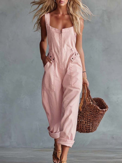 Hellgelber Denim-Jumpsuit | Lässiger Overall für Damen 8