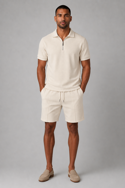Herren-Kombiset | Poloshirt mit Reißverschluss und Shorts 1