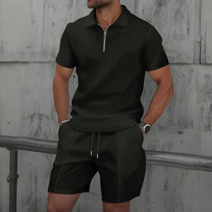 Herren-Kombiset | Poloshirt mit Reißverschluss und Shorts 4