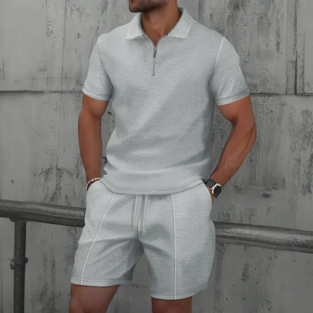 Herren-Kombiset | Poloshirt mit Reißverschluss und Shorts 7