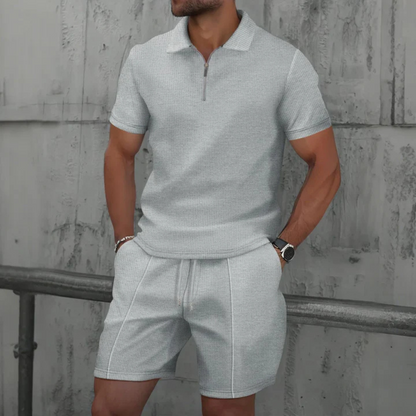Herren-Kombiset | Poloshirt mit Reißverschluss und Shorts 7