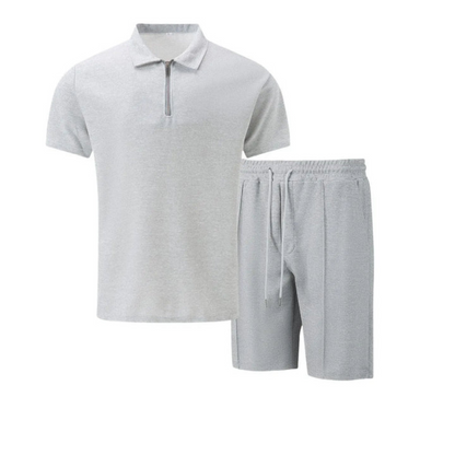 Herren-Kombiset | Poloshirt mit Reißverschluss und Shorts 8