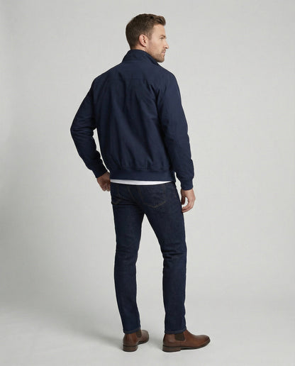 Herren Harrington-Jacke mit Reißverschluss und Karomuster-Futter 3