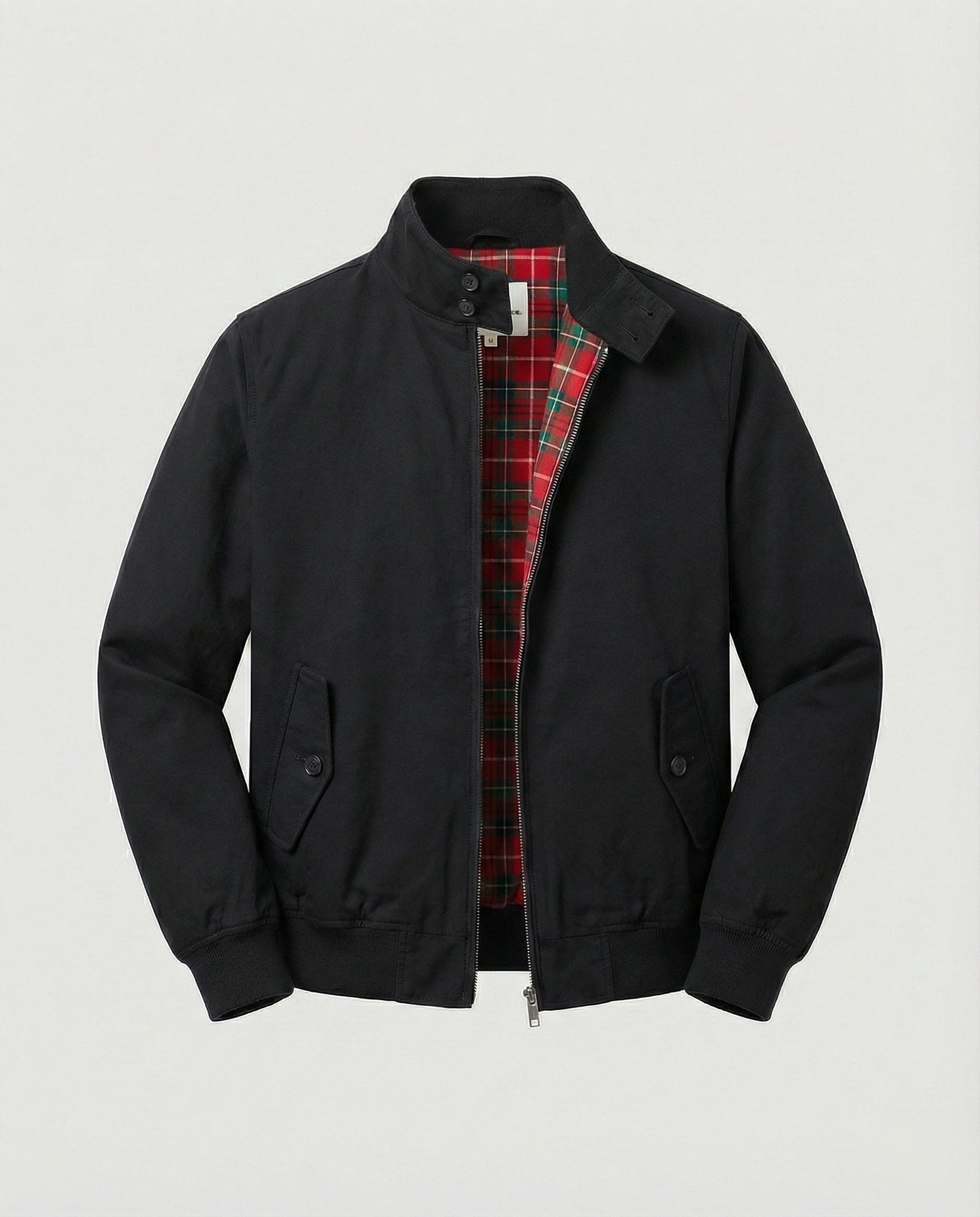 Herren Harrington-Jacke mit Reißverschluss und Karomuster-Futter 5