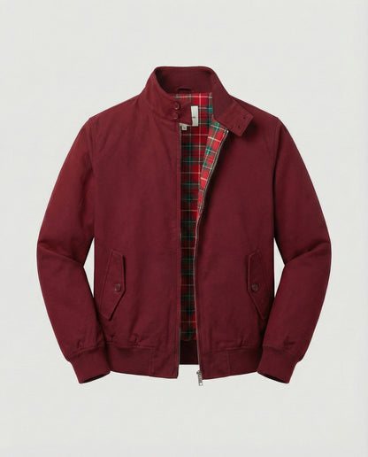 Herren Harrington-Jacke mit Reißverschluss und Karomuster-Futter 6