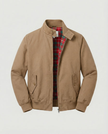 Herren Harrington-Jacke mit Reißverschluss und Karomuster-Futter 8