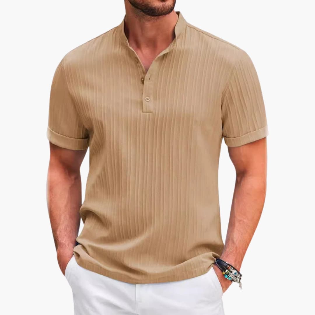 Herren Henley-T-Shirt | Lässiges Poloshirt mit Knopfleiste 2